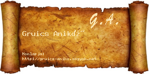 Gruics Anikó névjegykártya